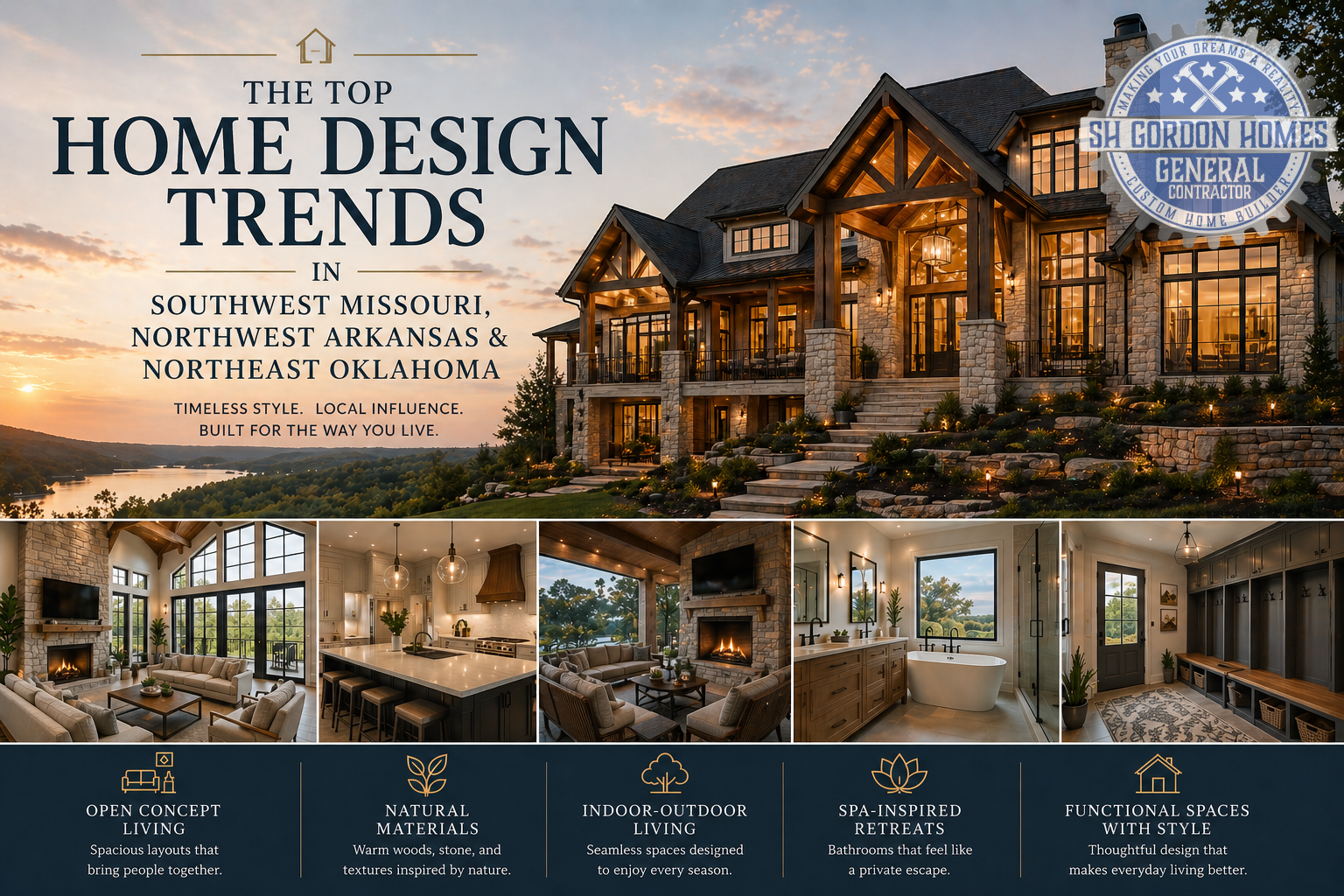 The Top Home Design Trends in Southwest Missouri and Northwest Arkansas: Insights from SH Gordon Homes