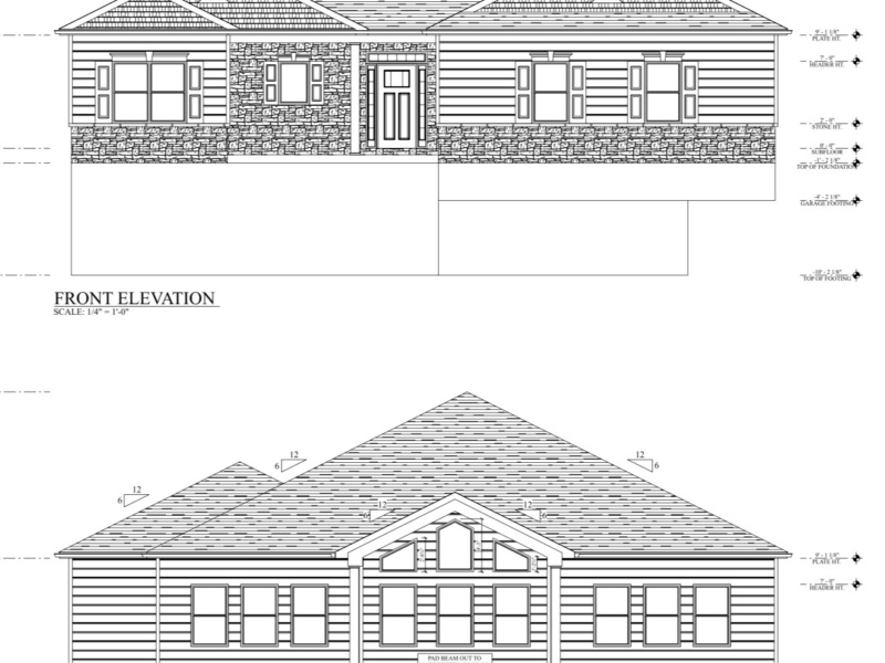 Introducing an impressive 4500 sq ft two-story home plan designed for modern family living and gracious entertaining. The upper level features two luxurious master suites, each with its own massive walk-in closet, providing private retreats with ample storage. Downstairs you will find three additional bedrooms for kids, guests, or a home office, ensuring plenty of space for everyone. The walkout basement adds versatility with a huge custom-built tornado shelter room, plus endless potential for recreation, storage, or future finishing. The heart of the home is a large, open-concept gathering area flooded with natural light from abundant windows, seamlessly connecting to the kitchen and a large walk-in pantry. Step outside to an extra-large cathedral-style covered back porch, perfect for outdoor living and entertaining year-round. This plan pairs practicality with upscale amenities, delivering bright, inviting spaces and thoughtful comforts for every day and special occasions.